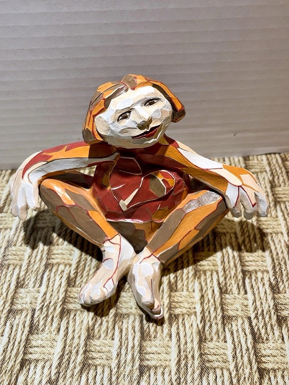 Alynn Jackson Signed Ceramic Folk Art Sculpture “Big Heart”